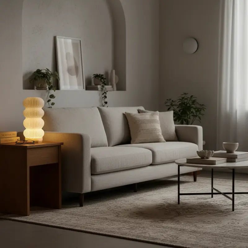 Luminária de Mesa Decorativa Kumo 3D Estilo Japonês