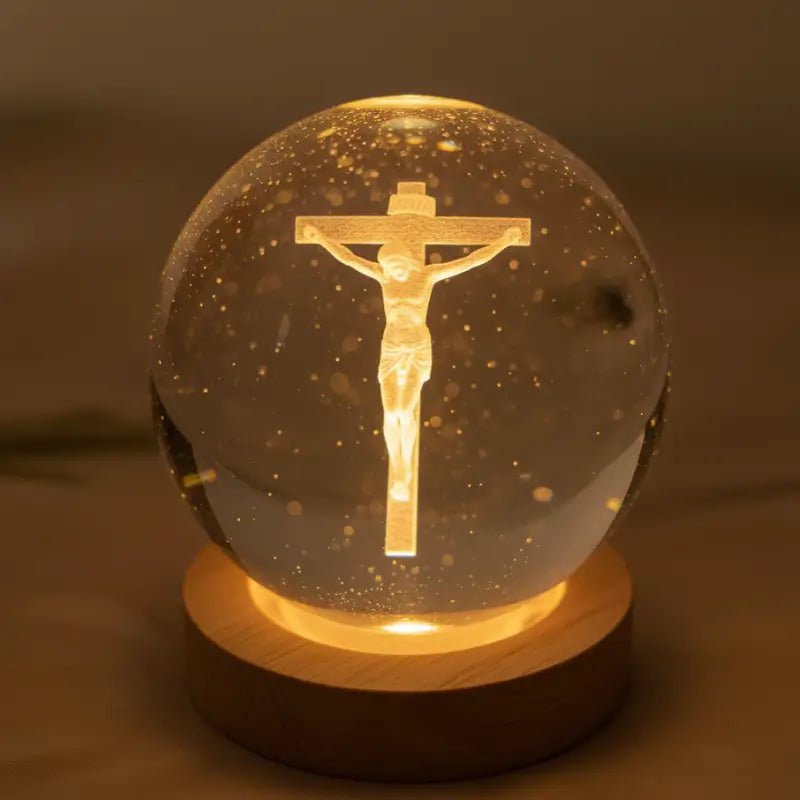 Luminária de Mesa Decorativa LED Globo 3D Religiosa
