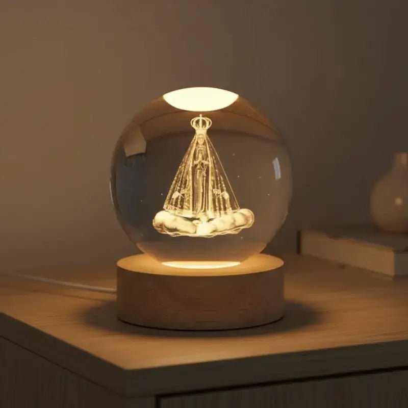 Luminária de Mesa Decorativa LED Globo 3D Religiosa