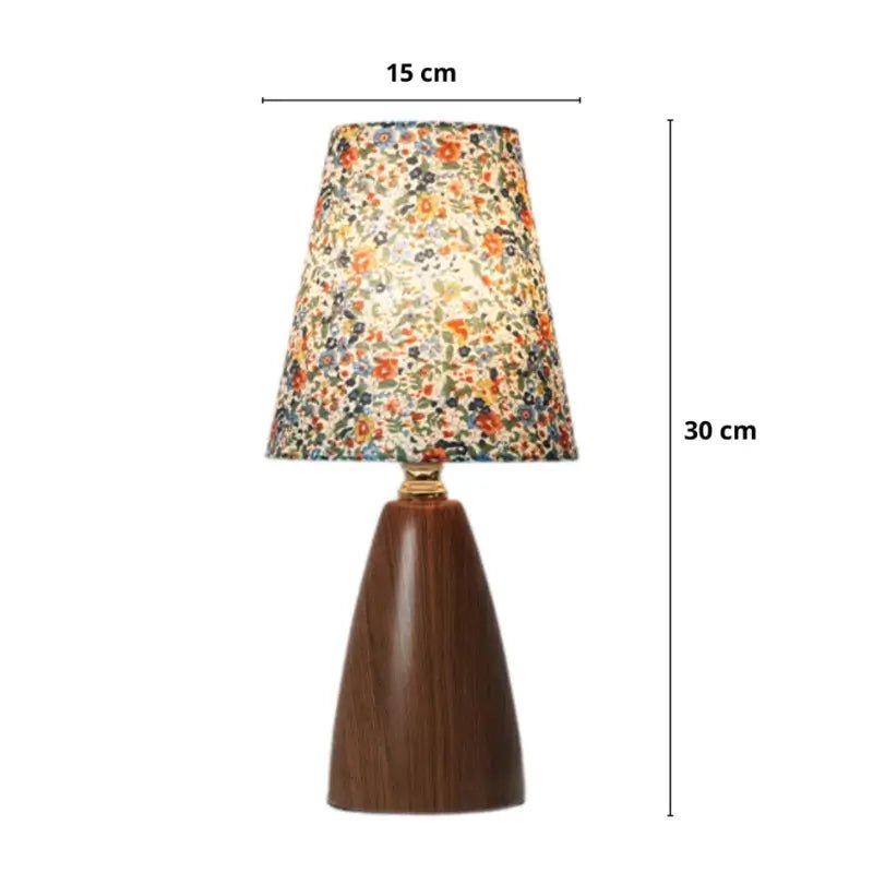 Abajur de Mesa Cúpula de Tecido Floral Clássico