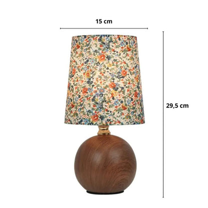 Abajur de Mesa Cúpula de Tecido Floral Clássico