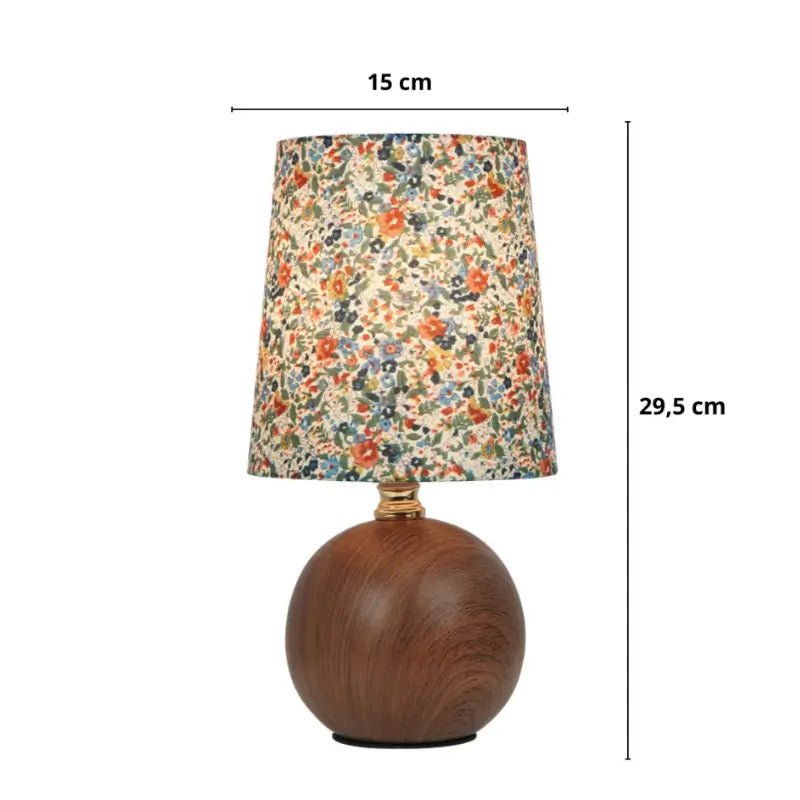 Abajur de Mesa Cúpula de Tecido Floral Clássico
