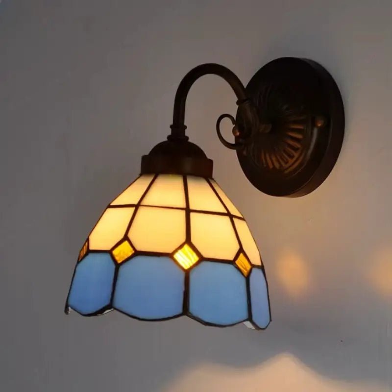 Arandela de Parede Premium Vidro e Metal Estilo Tiffany Vintage