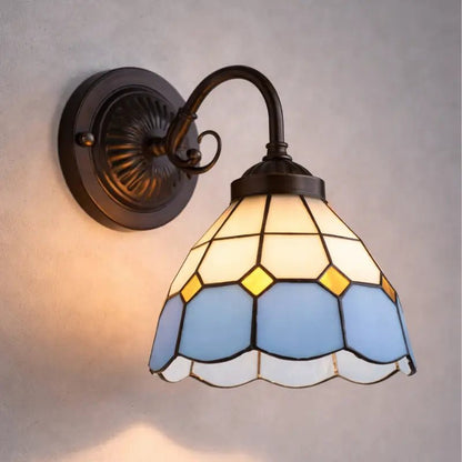 Arandela de Parede Premium Vidro e Metal Estilo Tiffany Vintage