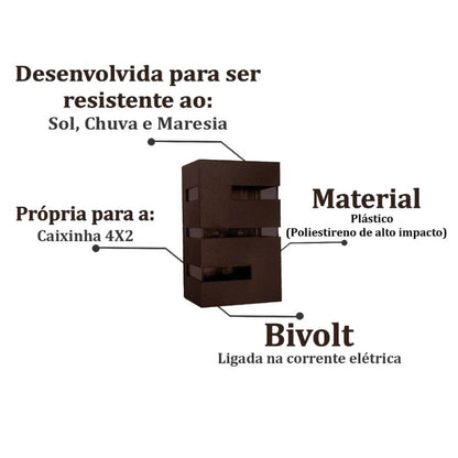 Kit Arandela para Área Externa Frisada