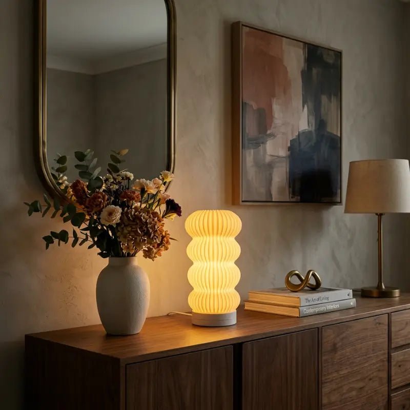 Luminária de Mesa Decorativa Kumo 3D Estilo Japonês