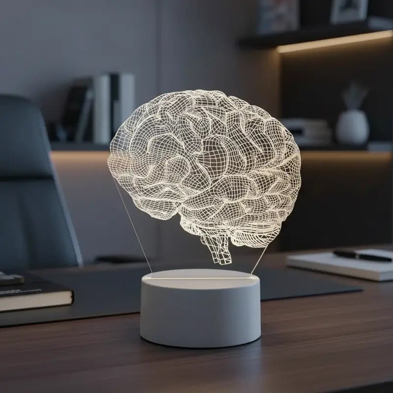 Luminária de Mesa Decorativa LED 3D Cérebro Realista Presente