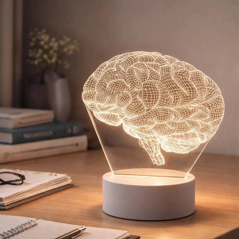 Luminária de Mesa Decorativa LED 3D Cérebro Realista Presente