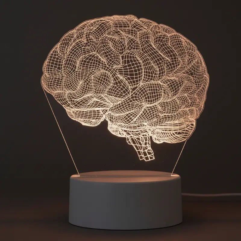 Luminária de Mesa Decorativa LED 3D Cérebro Realista Presente