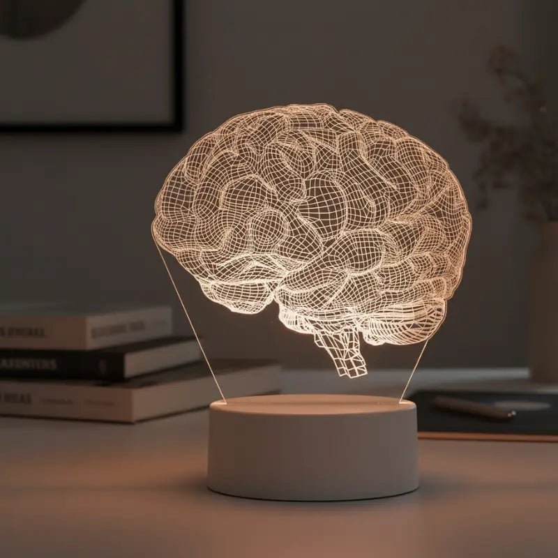Luminária de Mesa Decorativa LED 3D Cérebro Realista Presente