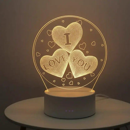 Luminária de Mesa Decorativa LED 3D Criativa Decorativa