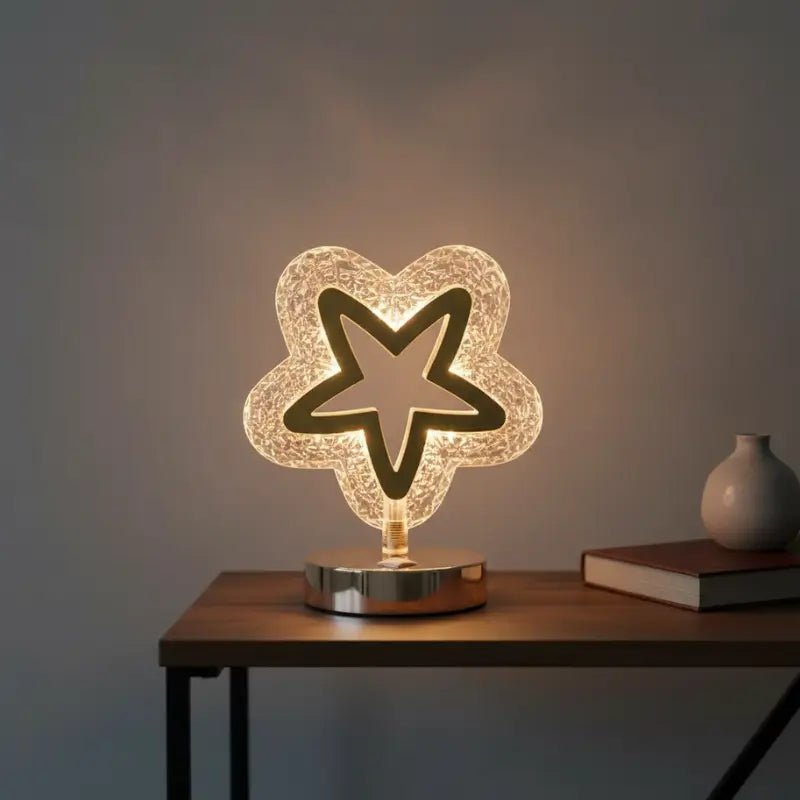 Luminária de Mesa Decorativa LED 3D Lua Estrela