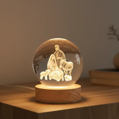 Luminária de Mesa Decorativa LED Globo 3D Religiosa