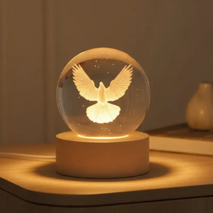 Luminária de Mesa Decorativa LED Globo 3D Religiosa