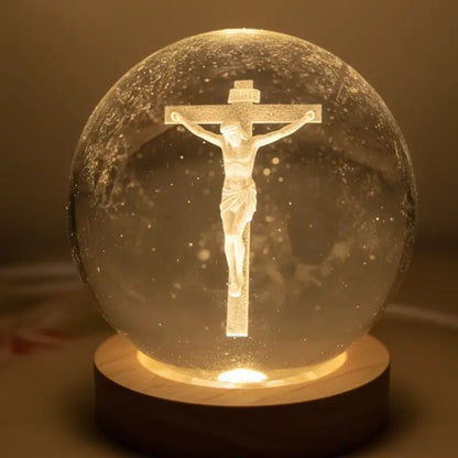 Luminária de Mesa Decorativa LED Globo 3D Religiosa