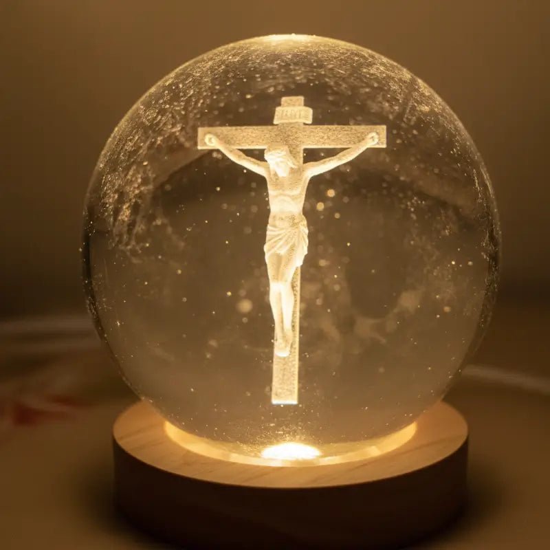 Luminária de Mesa Decorativa LED Globo 3D Religiosa