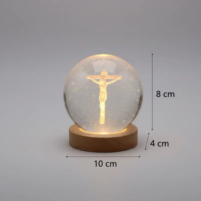 Luminária de Mesa Decorativa LED Globo 3D Religiosa