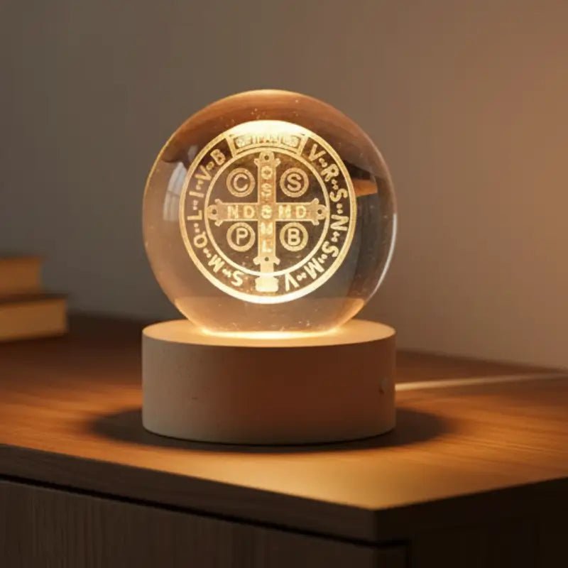 Luminária de Mesa Decorativa LED Globo 3D Religiosa