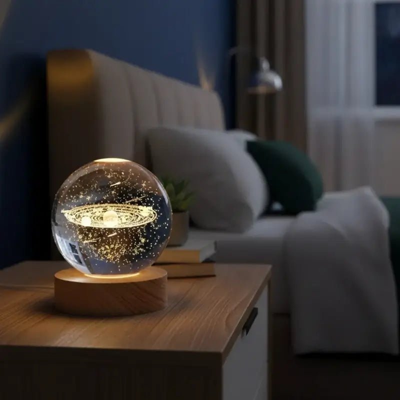 Luminária de Mesa Decorativa LED Globo 3D Universo USB