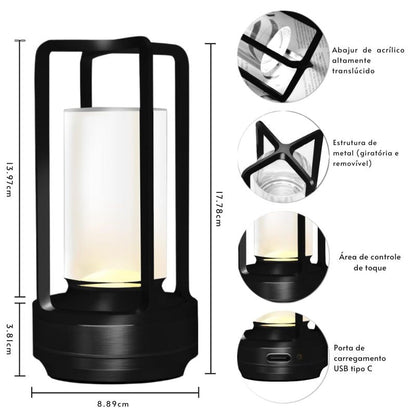 Luminária de Mesa Lamparina de Led