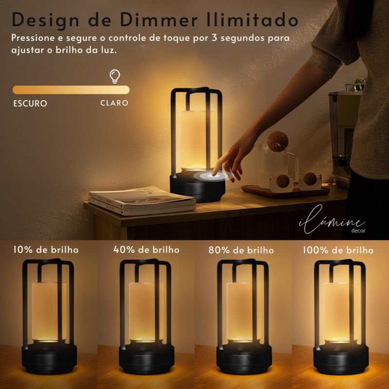 Luminária de Mesa Lamparina de Led