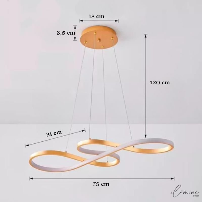 Lustre LED Pendente Infinito Luxo 45W