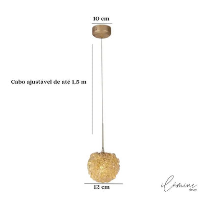 Pendente de Teto Sofisticado Dourado