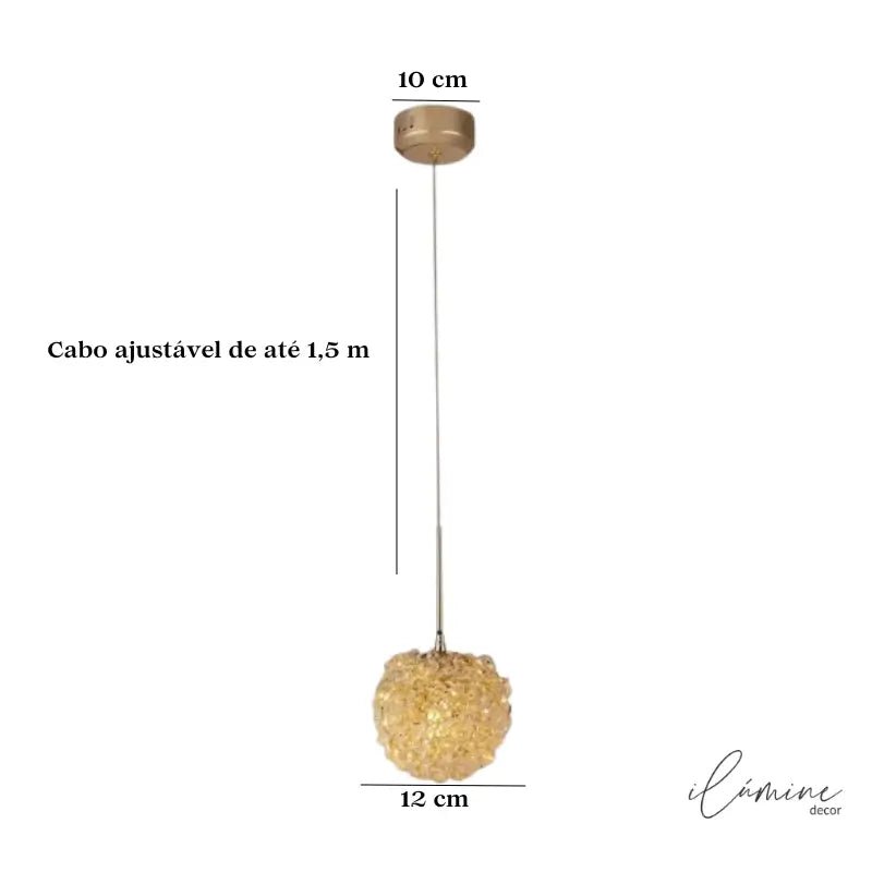 Pendente de Teto Sofisticado Dourado